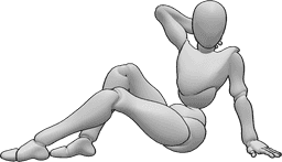 Pose Reference - Female sitting pose - Female is sitting and posing like a model pose