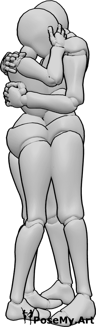 Pose Reference- Crying hugging pose - Female and male are hugging, female is crying, crying pose reference