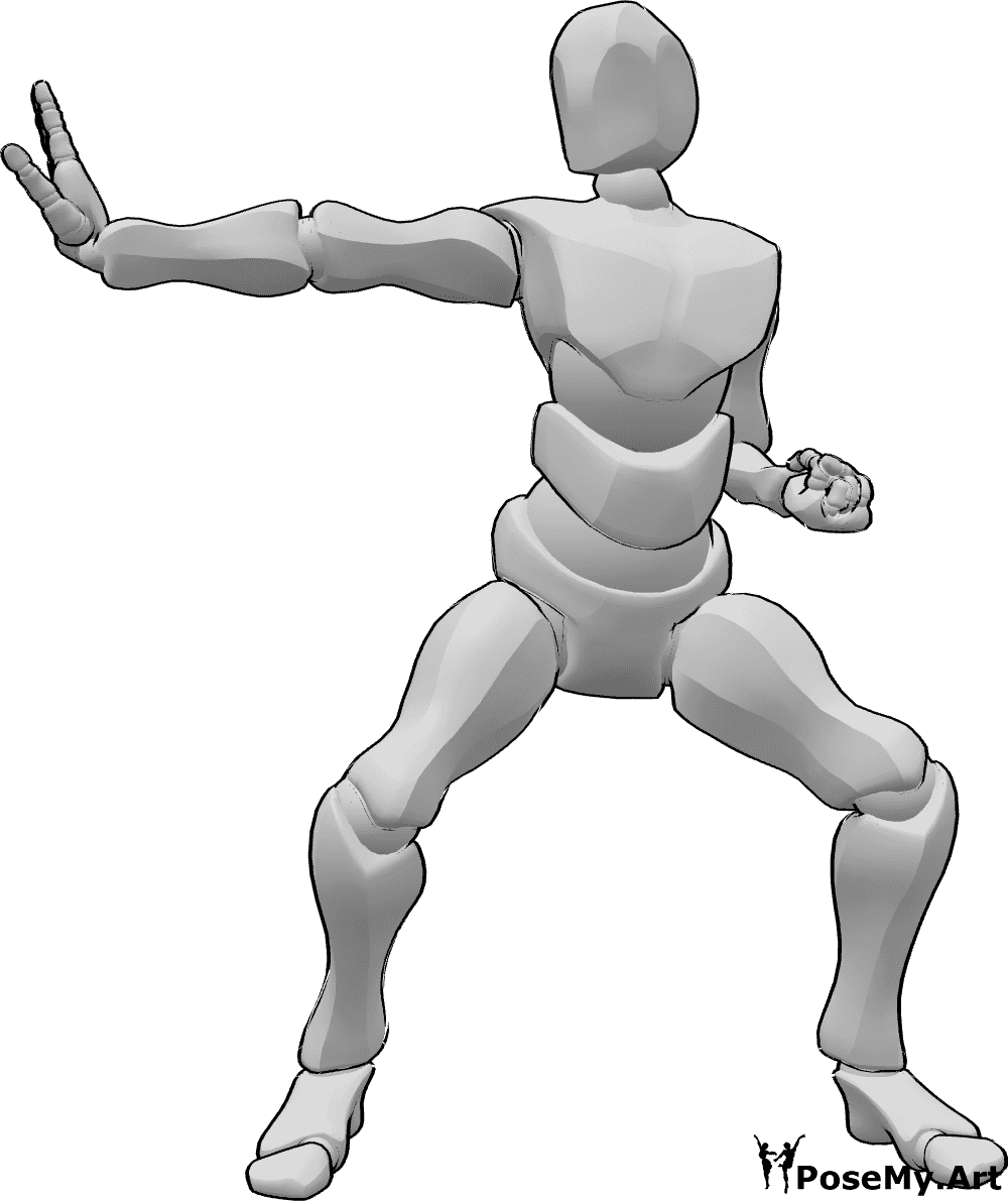 Referencia de poses- Postura de pie de jiu-jitsu masculino - Postura de pie de jiu-jitsu masculino