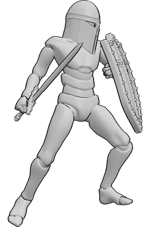 Pose Reference- Knight drawing references