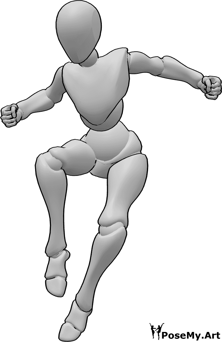 Anime Action Poses - Male air kick pose | PoseMy.Art