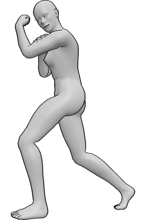Pose Reference- Muscular female drawing reference - Muscular female is standing and showing her muscles, female muscle drawing reference