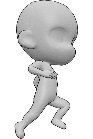 Pose Reference- Chibi jumping reference - Chibi is jumping, chibi dynamic jumping pose reference