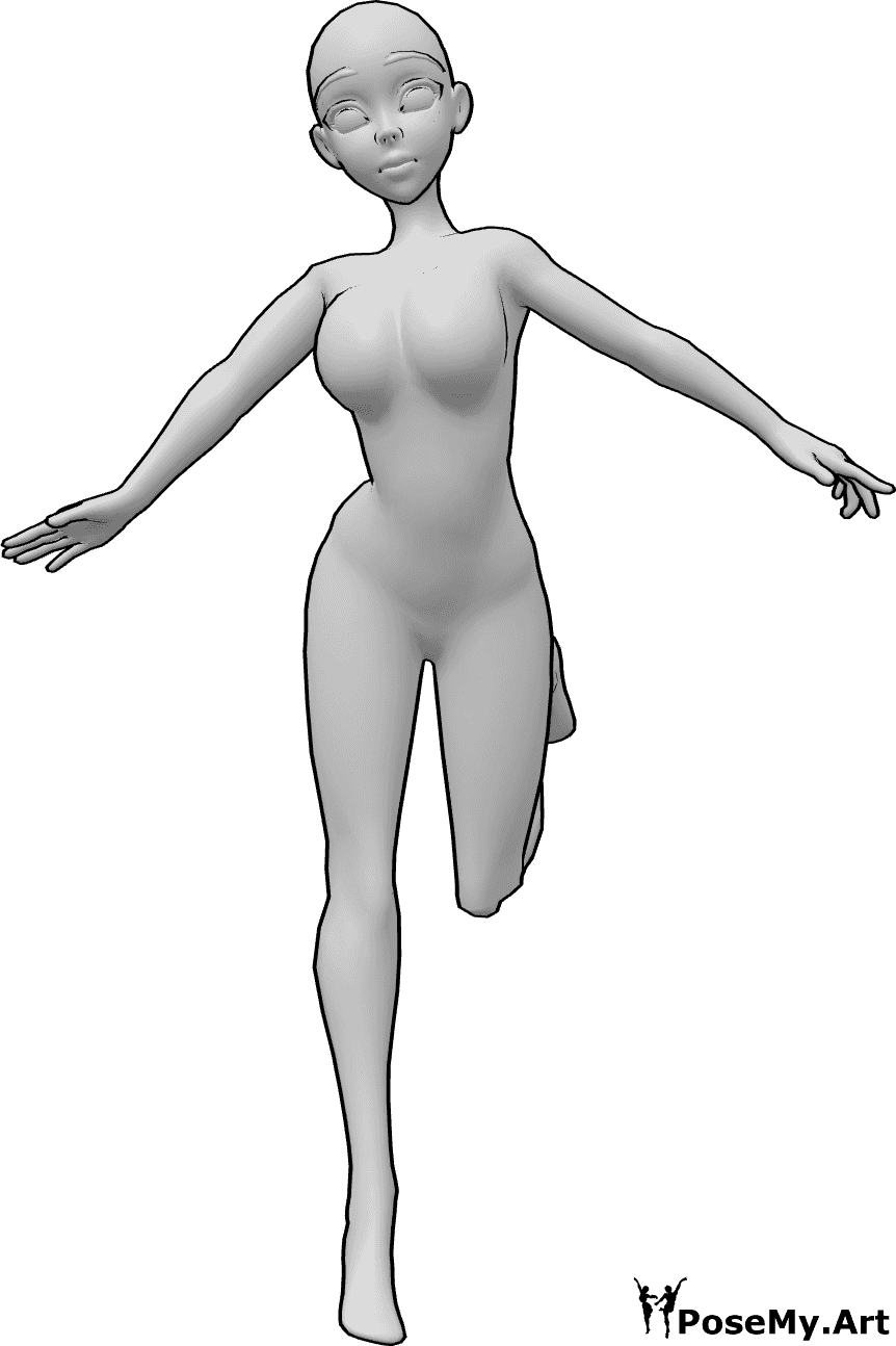 Anime Body Poses - Anime happy jumping pose