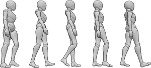 Pose Reference- Walk cycle references