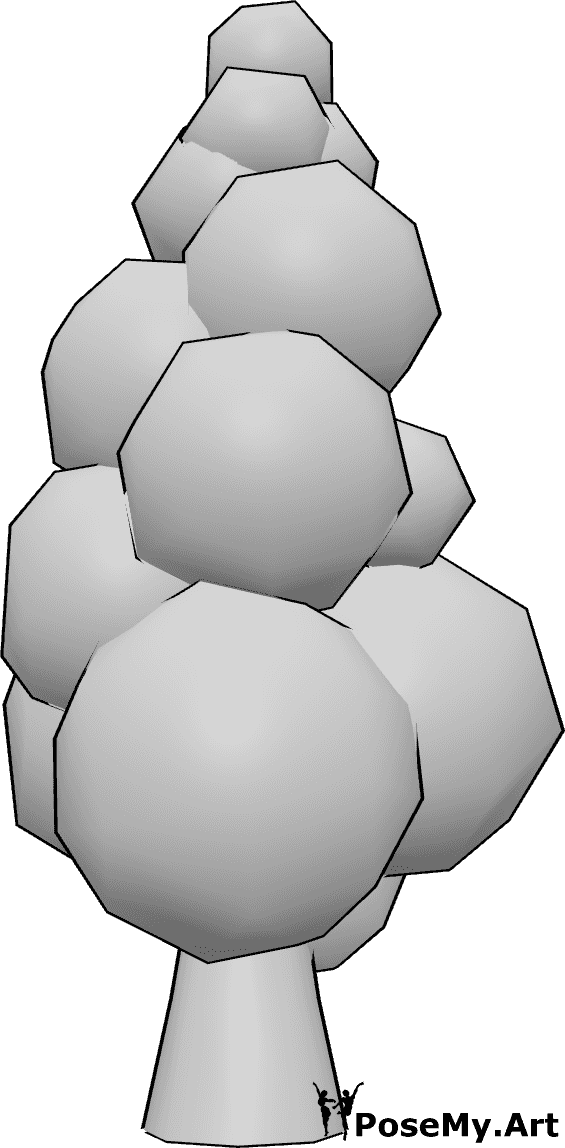 Pose Reference- Tall tree reference - 3D Tall tree drawing reference