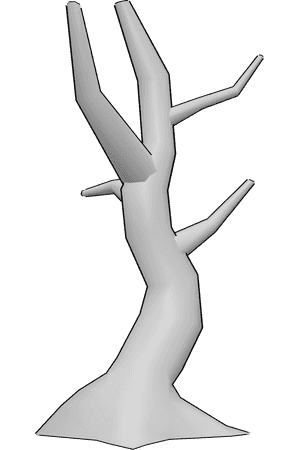 Pose Reference- Barren tree reference - 3D Barren tree drawing reference