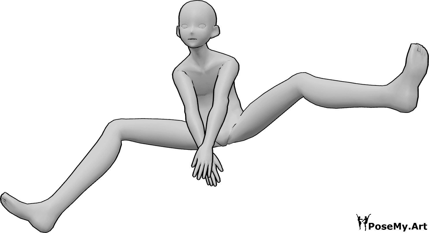 Pose Reference- Anime crazy jumping pose - Anime male is jumping crazy, wide-leg jumping pose