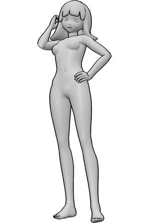 Pose Reference- Anime hair drawing reference
