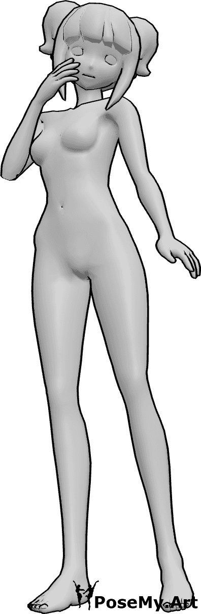 Referencia de poses- Anime cute hair reference - Pelo de mujer anime, coletas cortas con flequillo, juguetón y juvenil