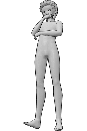 Pose Reference- Anime male short hair reference - Anime male hair, short male hair, thick hair, slicked back