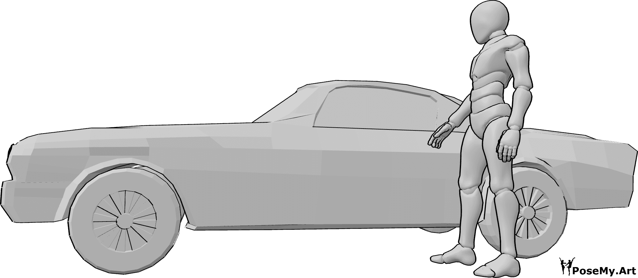 Pose Reference- Car door opening pose - Male is standing next to the car, opening the driver door
