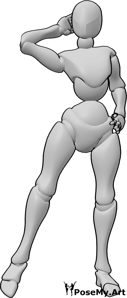Pose Reference- Female standing pose - Confident female is standing and enjoying posing