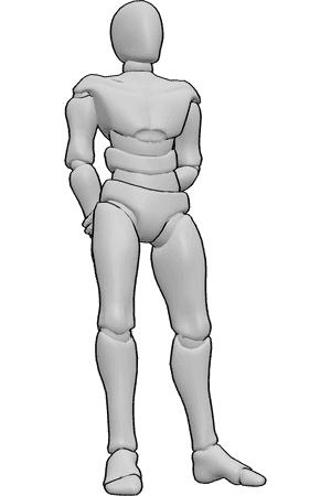 Pose Reference- Male shifted weight pose - Male is standing with his weight subtly shifted to one leg