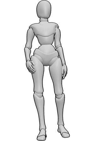 Pose Reference- Female shifted weight pose - Female is standing with her weight subtly shifted to one leg
