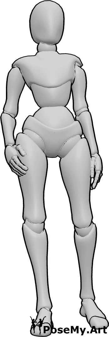 Pose Reference- Female shifted weight pose - Female is standing with her weight subtly shifted to one leg