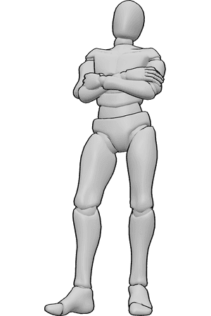 Pose Reference- Emotional male offended pose - Emotional male is standing offended with his arms crossed