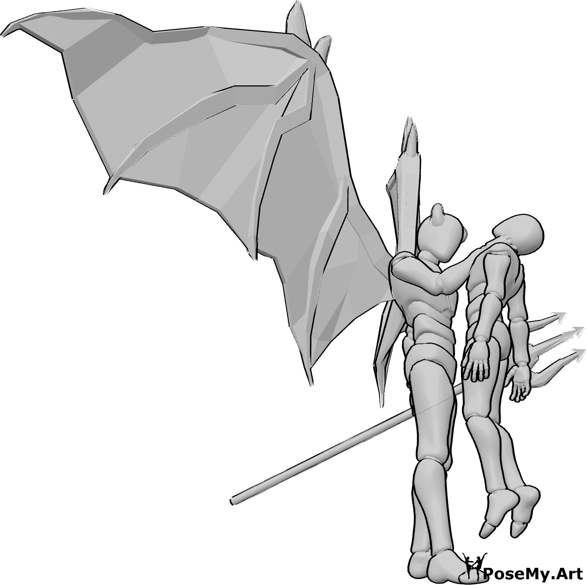Pose Reference- Demonic male lifting pose - Demonic male is standing, lifting his victim by his throat