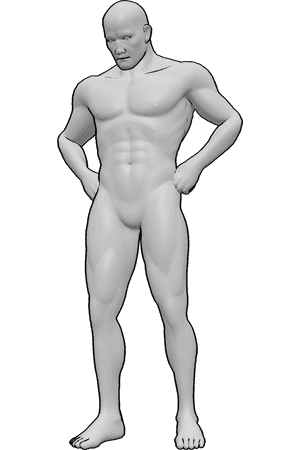 Pose Reference- Lowering head pose - Male is lowering his head slightly forward, compressing the neck and emphasizing weight and mood