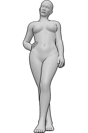 Pose Reference- Gentle side tilt pose - Female is tilting her head gently to the side, relaxed neck