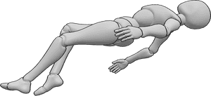 Pose Reference- Weightless levitating - Female is levitating horizontally, body slightly arched, arms and legs loosely extended