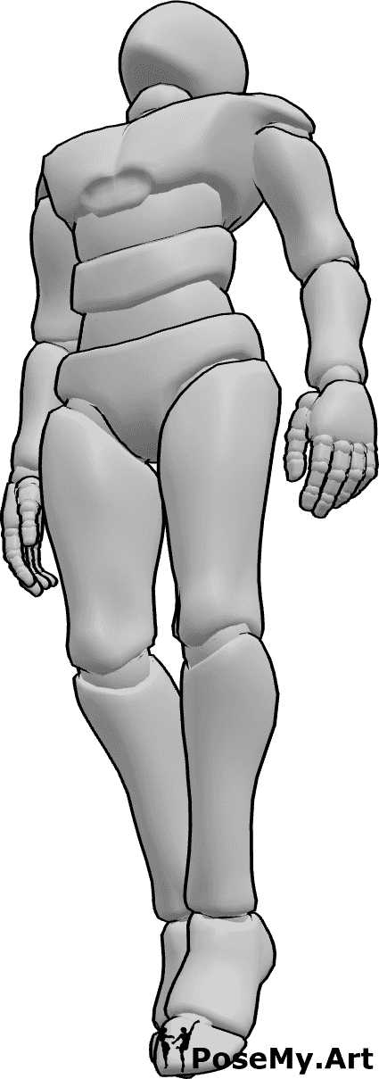 Pose Reference- Male upward levitating pose - Male is levitating straight upward, feet close together, spine elongated, posture calm and centered