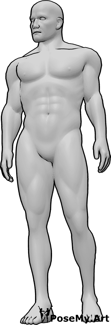 Pose Reference- Contrapposto male knee pose - Male is standing in contrapposto, knee locked on the supporting leg
