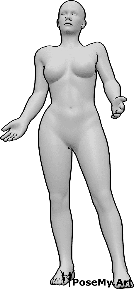Pose Reference- Female shrugging shoulders pose - Female is shrugging both shoulders upward, "I don't know" pose