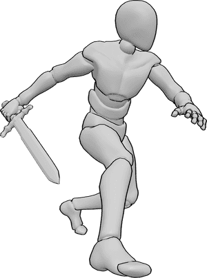 Pose Reference- Sword action pose