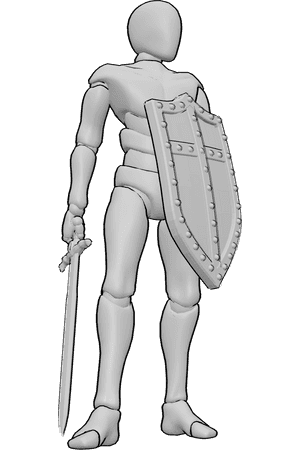 Pose Reference- Sword and shield pose