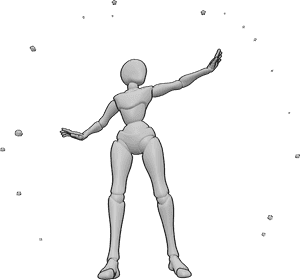 Pose Reference- Defensive shield spell casting pose - Female is shielding herself with a defensive spell