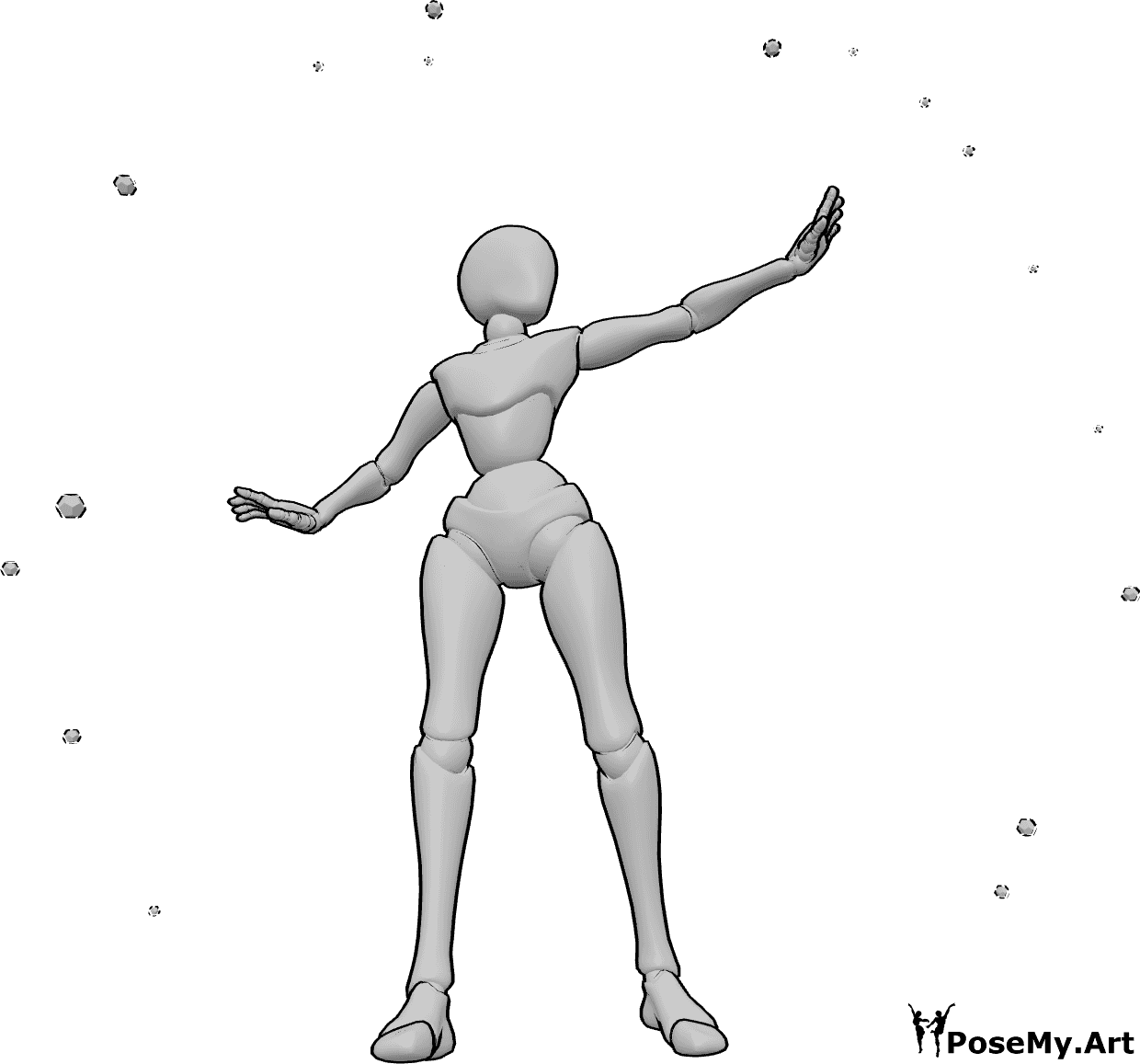 Pose Reference- Defensive shield spell casting pose - Female is shielding herself with a defensive spell