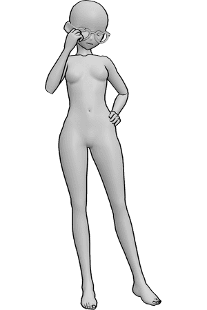 Pose Reference- Anime glasses pose
