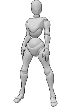 Pose Reference- Casual standing pose - Female is standing casually and calmly pose