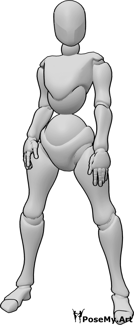 Pose Reference- Casual standing pose - Female is standing casually and calmly pose