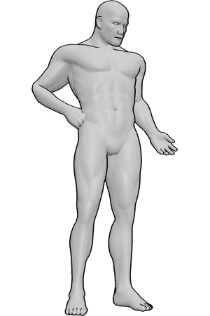 Pose Reference- Male neck downward asymmetry pose - Male is looking downward and slightly to the side, creating asymmetrical neck lines