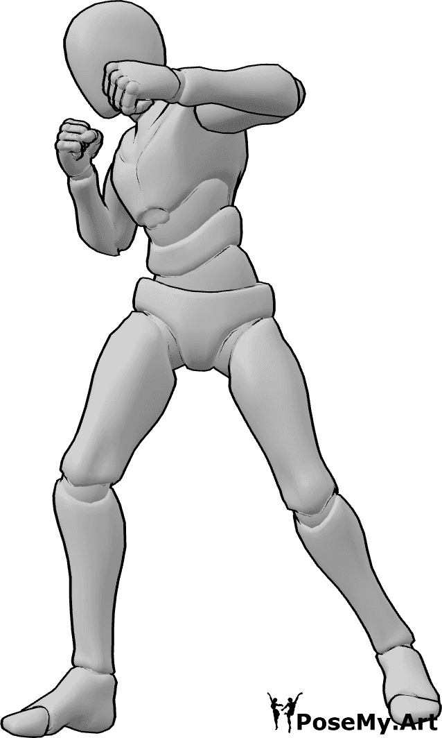 Pose Reference- Hook punch pose - Male is throwing a wide hook punch with strong torso twist and bent elbow