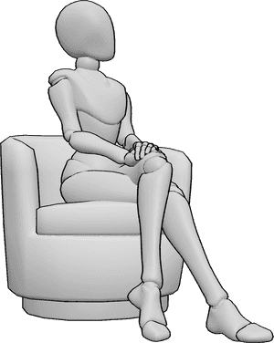 Pose Reference- Female cross leg sit pose - Female is sitting cross-legged, spine tall, hands resting on knees