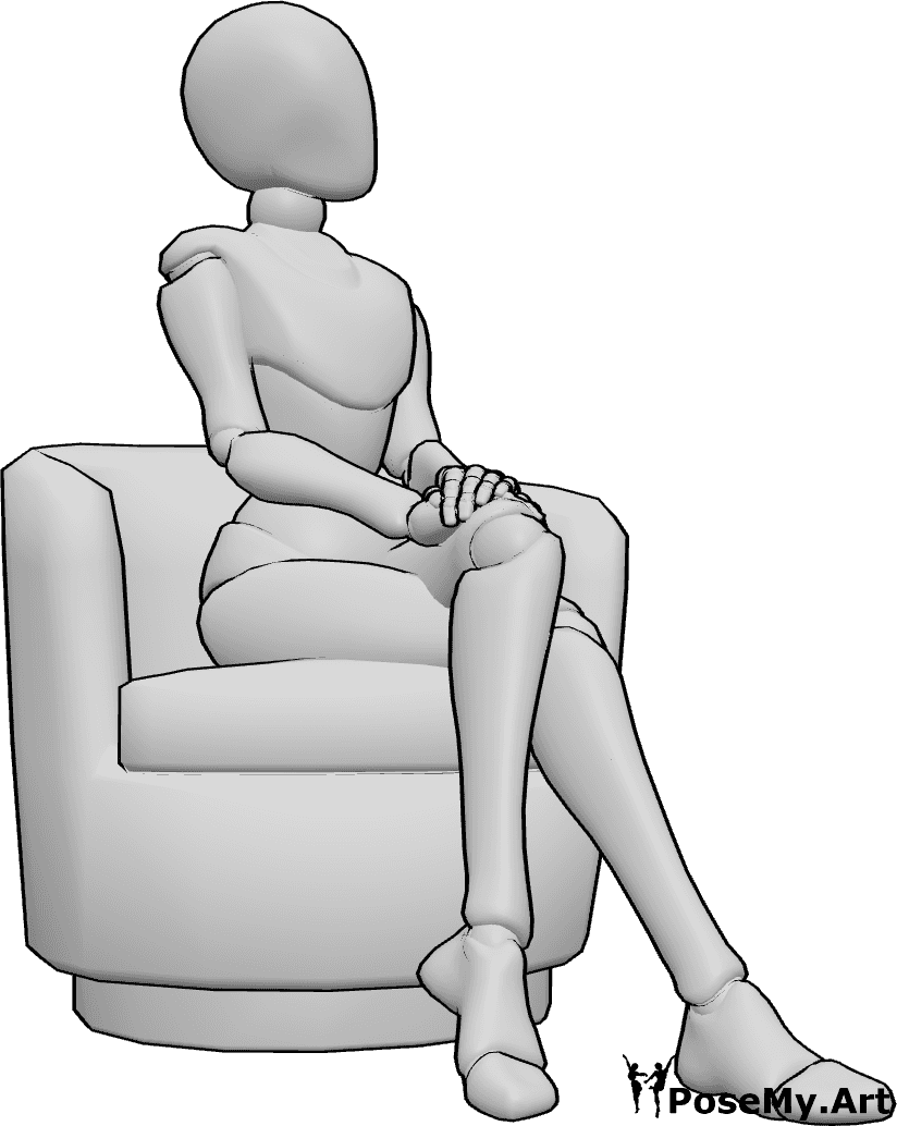 Pose Reference- Female cross leg sit pose - Female is sitting cross-legged, spine tall, hands resting on knees