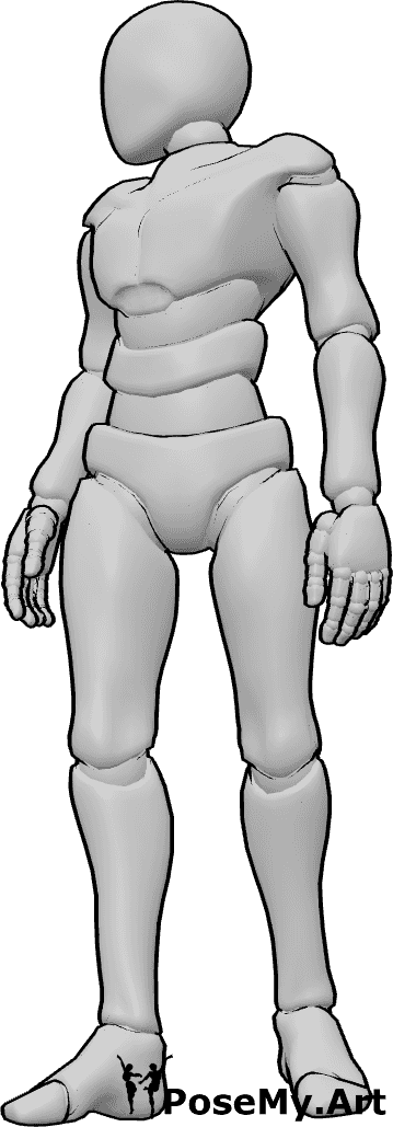 Pose Reference- Mael backward glance pose - Male is standing and looking back over the shoulder, neck and upper torso twisting