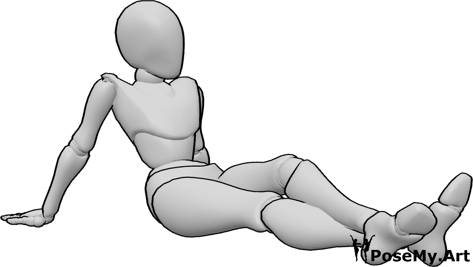 Pose Reference- Cross-legged relaxation sitting pose - Female is sitting cross-legged on the floor with a relaxed posture