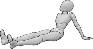 Pose Reference- Leaning back sitting pose - Female is sitting with both legs stretched forward, leaning back on both hands