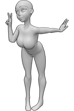 Female Anime Pose Demure stock image. Illustration of resemble - 79940291