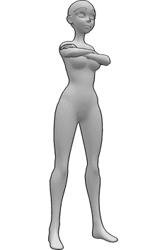 Pose Reference- Standing woman  - a woman crossing her hands