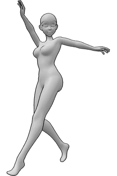 Referencia de poses- Anime feliz bailando pose - Anime femenino alegre feliz bailando pose