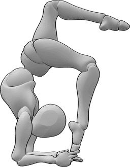 Pose Reference - Acrobatic elbow handstand pose - Female is performing an acrobatic elbow standing pose