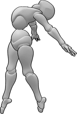 Pose Reference - Female dance pose small back arched - Female dance pose with back back arched