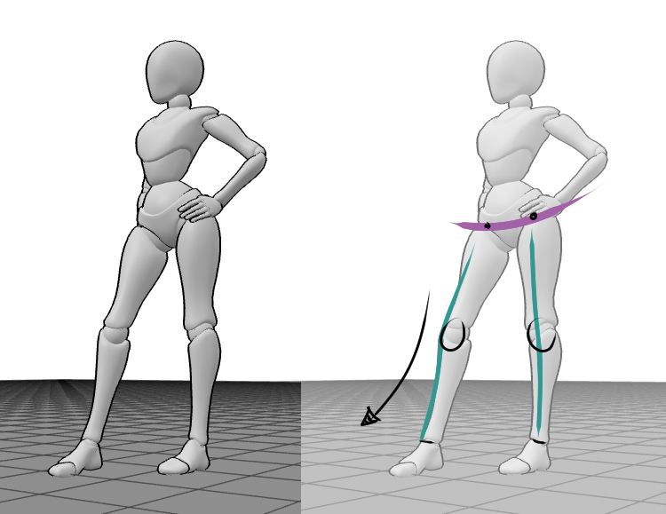 female model drawing reference, how to draw legs