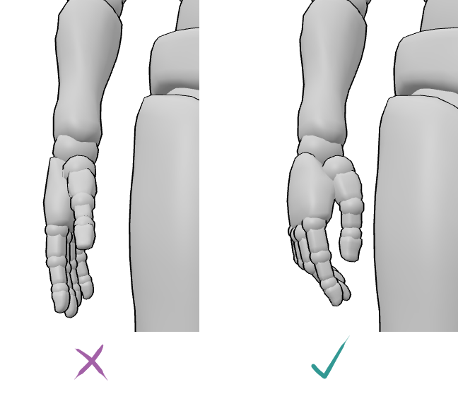 creating natural relaxed hand pose