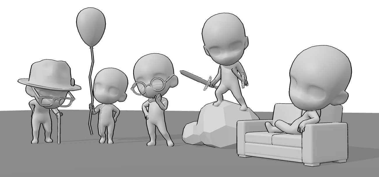 3D Drawing References: Chibi References Collection